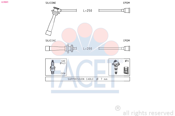 FACET 4.9841 Ignition Cable...