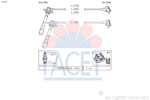 FACET 4.9880 Ignition Cable...