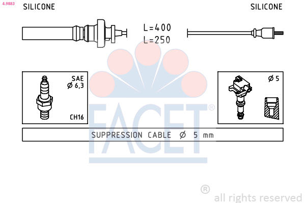 FACET 4.9883 Kit de câbles...