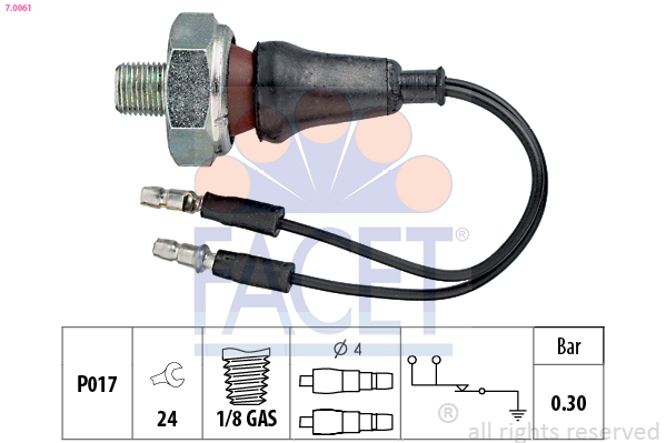 FACET 7.0061 مفتاح ضغط الزيت