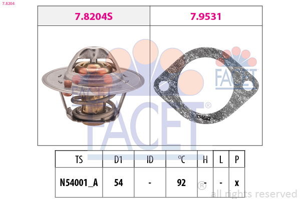 FACET 7.8204 Termostat,...