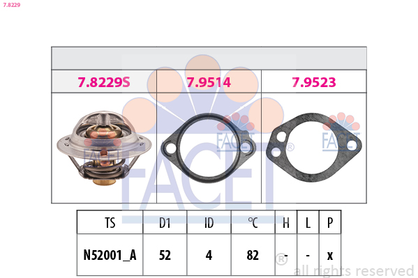 FACET 7.8229 Termostaatti,...