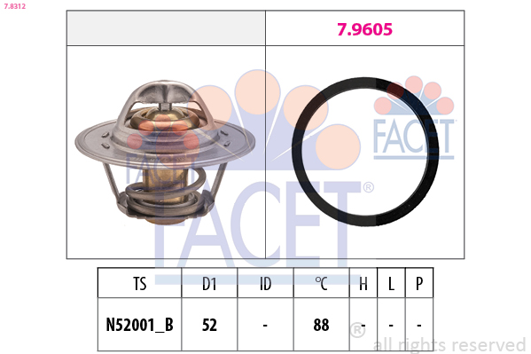 FACET 7.8312 Θερμοστάτης,...