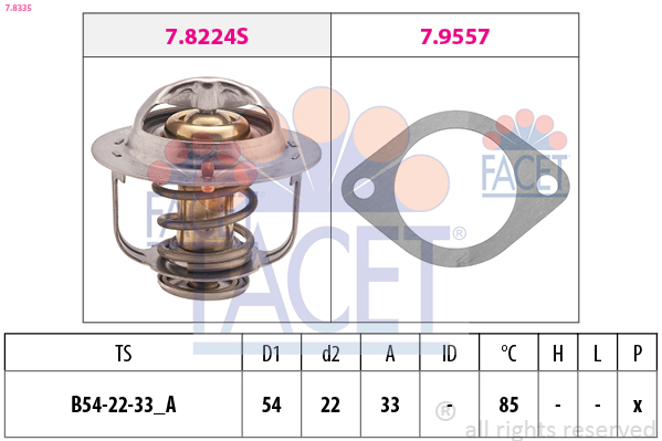 FACET 7.8335 Termostaatti,...