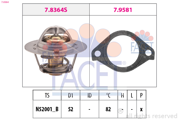 FACET 7.8364 Thermostat,...