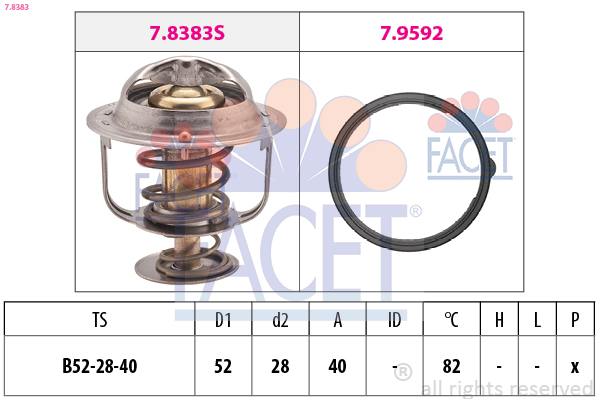 FACET 7.8383 Termostat,...