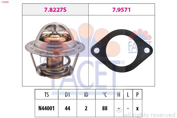 FACET 7.8390 Termostaatti,...