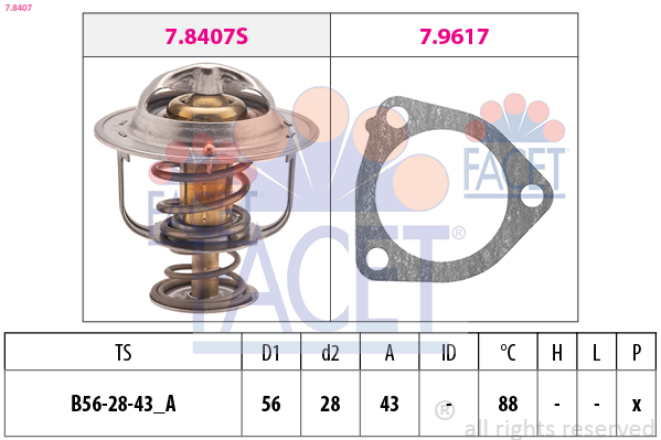 FACET 7.8407 ثرموستات، المبرد