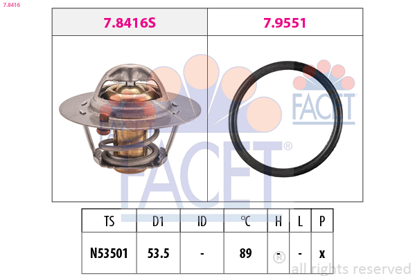 FACET 7.8416 Termostaatti,...