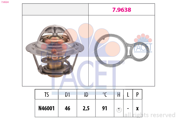 FACET 7.8524 Termostaatti,...