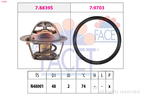 FACET 7.8840 Termostat,...