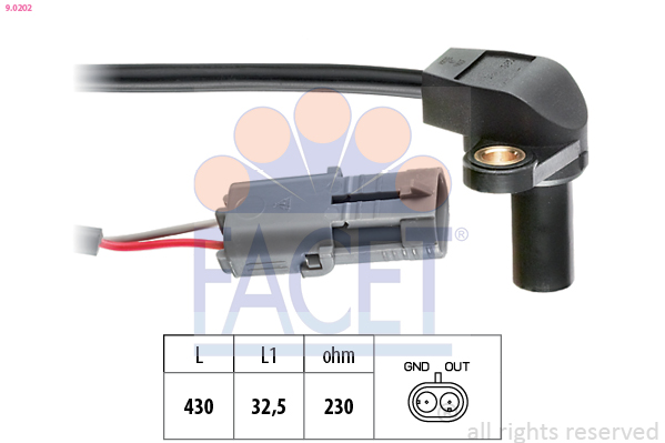 FACET 9.0202 Sensor, RPM