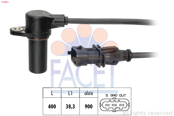 FACET 9.0854 Made in Italy - OE Equivalent Sensor, crankshaft pulse