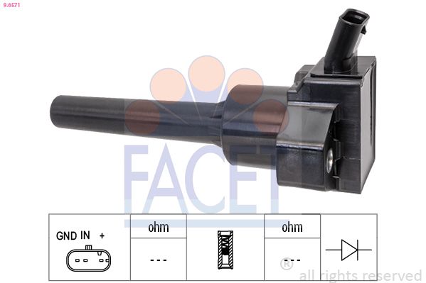 FACET 9.6571 OE Equivalent Ignition Coil for HYUNDAI KIA