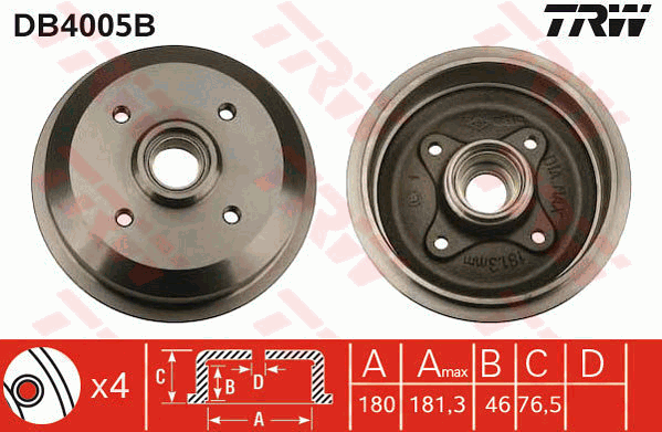 TRW DB4005B Brzdový buben