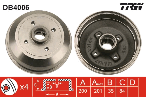 TEXTAR 94048000 Bremsetrommel