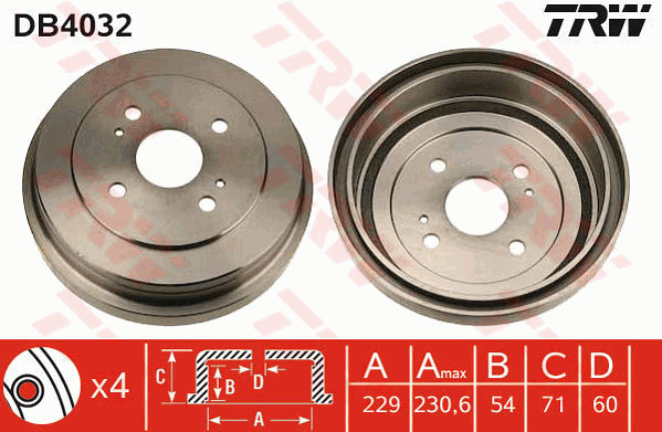 TRW DB4032 Bremstrommel