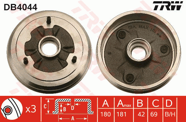 TRW DB4044 Tamburo freno