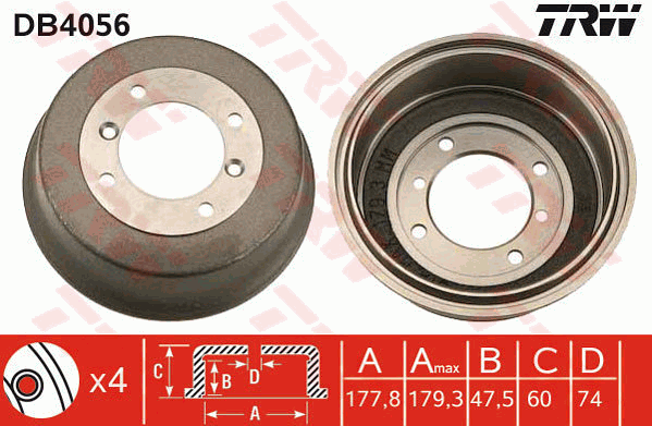 TRW DB4056 Bremstrommel