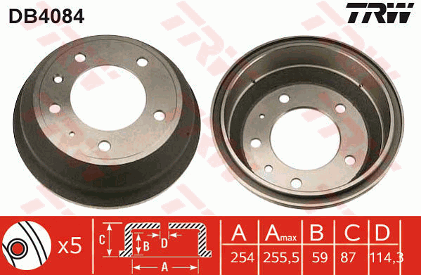 TRW DB4084 Brzdový buben