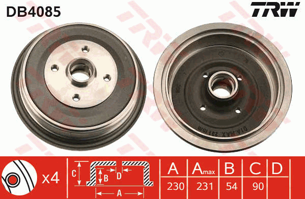 TRW DB4085 Bremstrommel