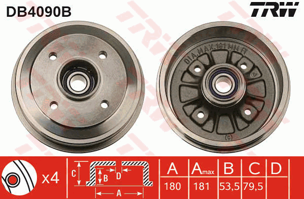 TRW DB4090B Bremstrommel