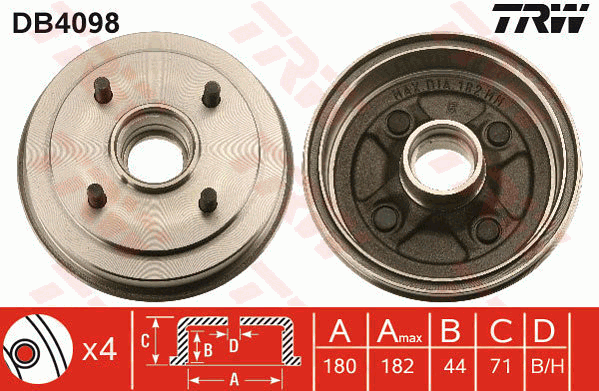 TRW DB4098 Bremstrommel