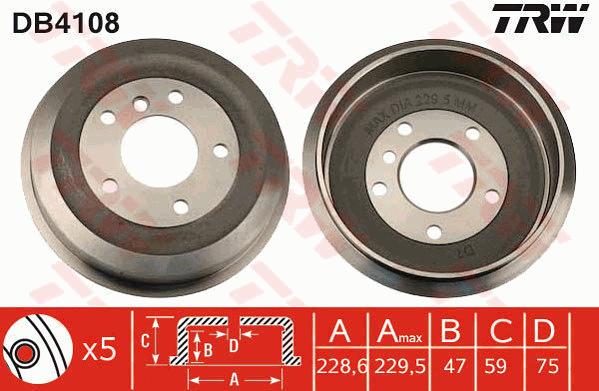 TRW DB4108 Bremstrommel