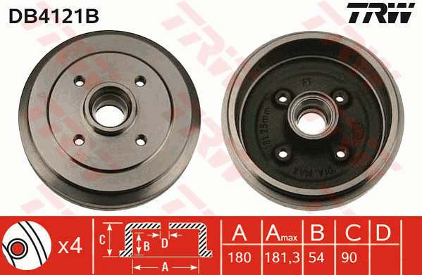 TRW DB4121B Brzdový buben