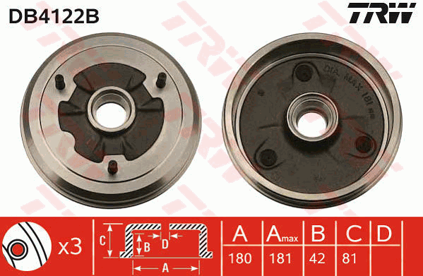 TRW DB4122B Tamburo freno