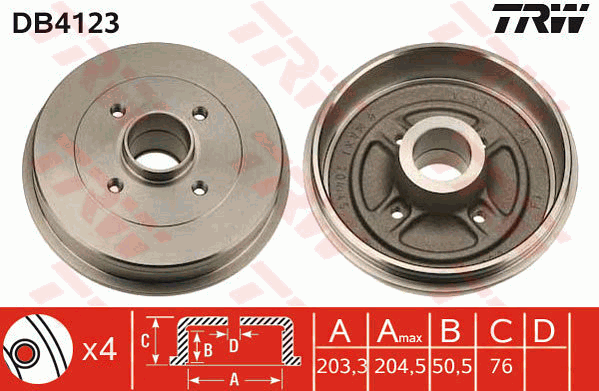 TRW DB4123 Brzdový buben