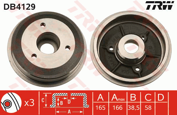 TRW DB4129 Bremstrommel