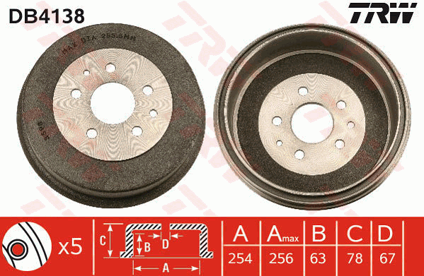 TRW DB4138 Tamburo freno