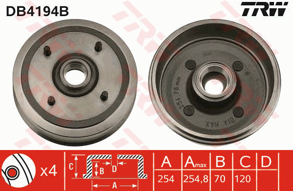 TRW DB4194B Tamburo freno