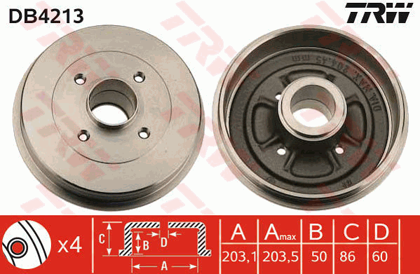 TRW DB4213 Brzdový buben