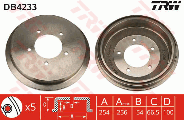 TRW DB4233 Tamburo freno