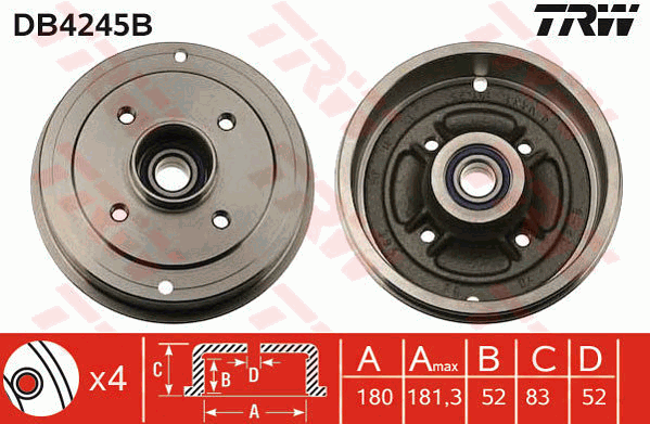 TRW DB4245B Tamburo freno