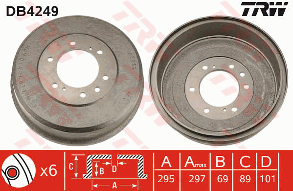 TRW DB4249 Tamburo freno