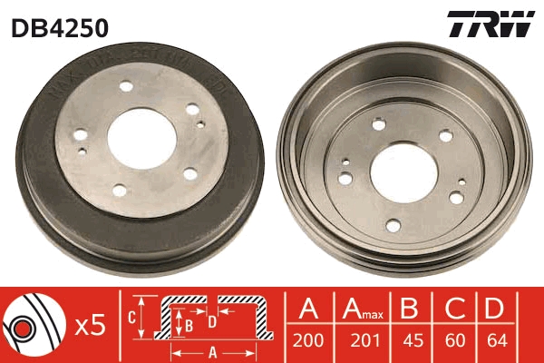 TRW DB4250 спирачен барабан