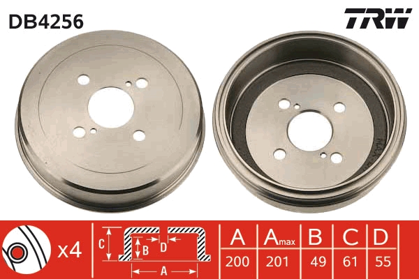 TRW DB4256 спирачен барабан