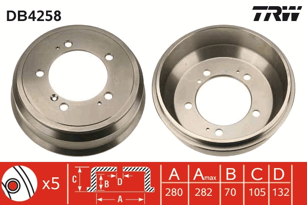 TRW DB4258 спирачен барабан