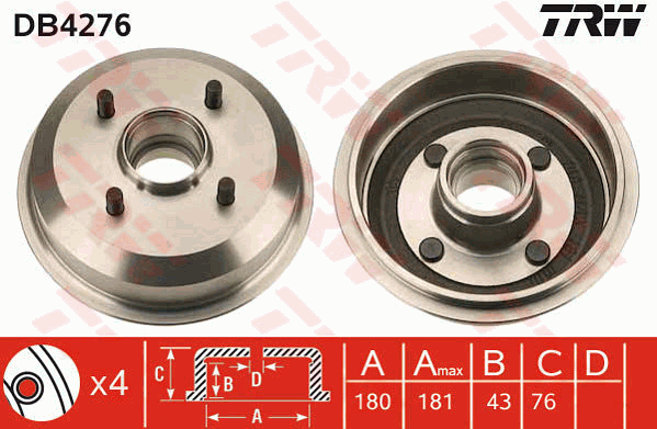 TRW DB4276 Bremstrommel