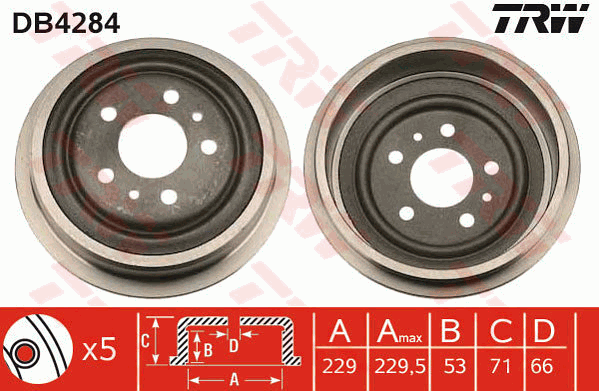 TRW DB4284 Bremstrommel