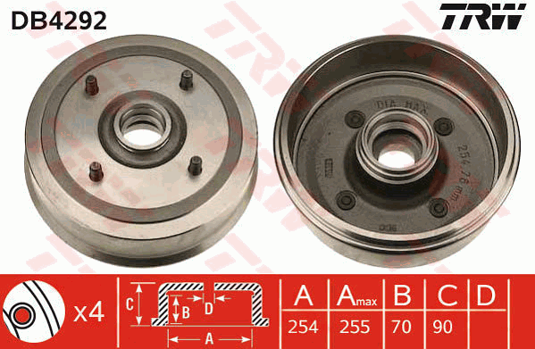 TRW DB4292 Brzdový buben