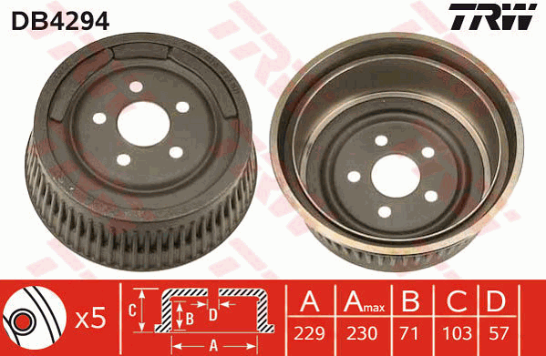 TRW DB4294 Tamburo freno