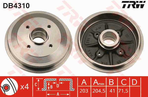 TRW DB4310 Tamburo freno