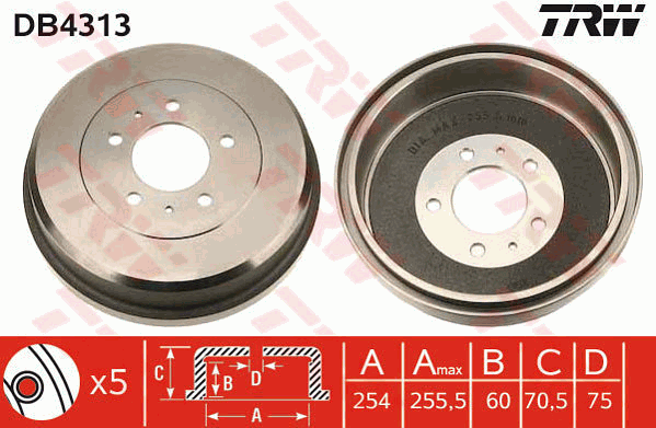 TRW DB4313 Bremstrommel