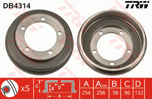 TRW DB4314 Bremstrommel