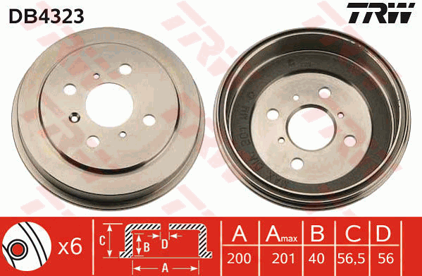 TRW DB4323 Bremstrommel