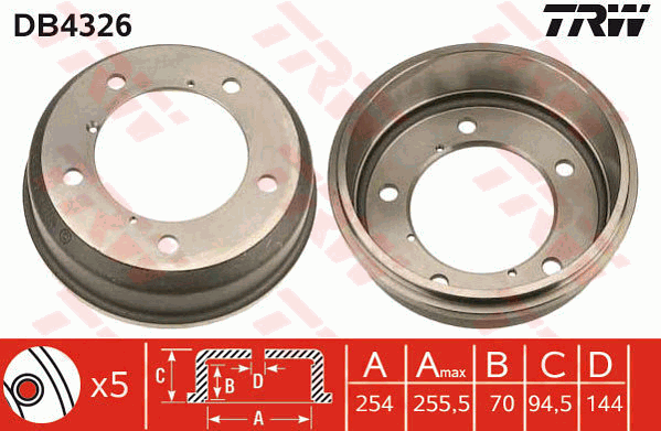 TRW DB4326 Bremstrommel